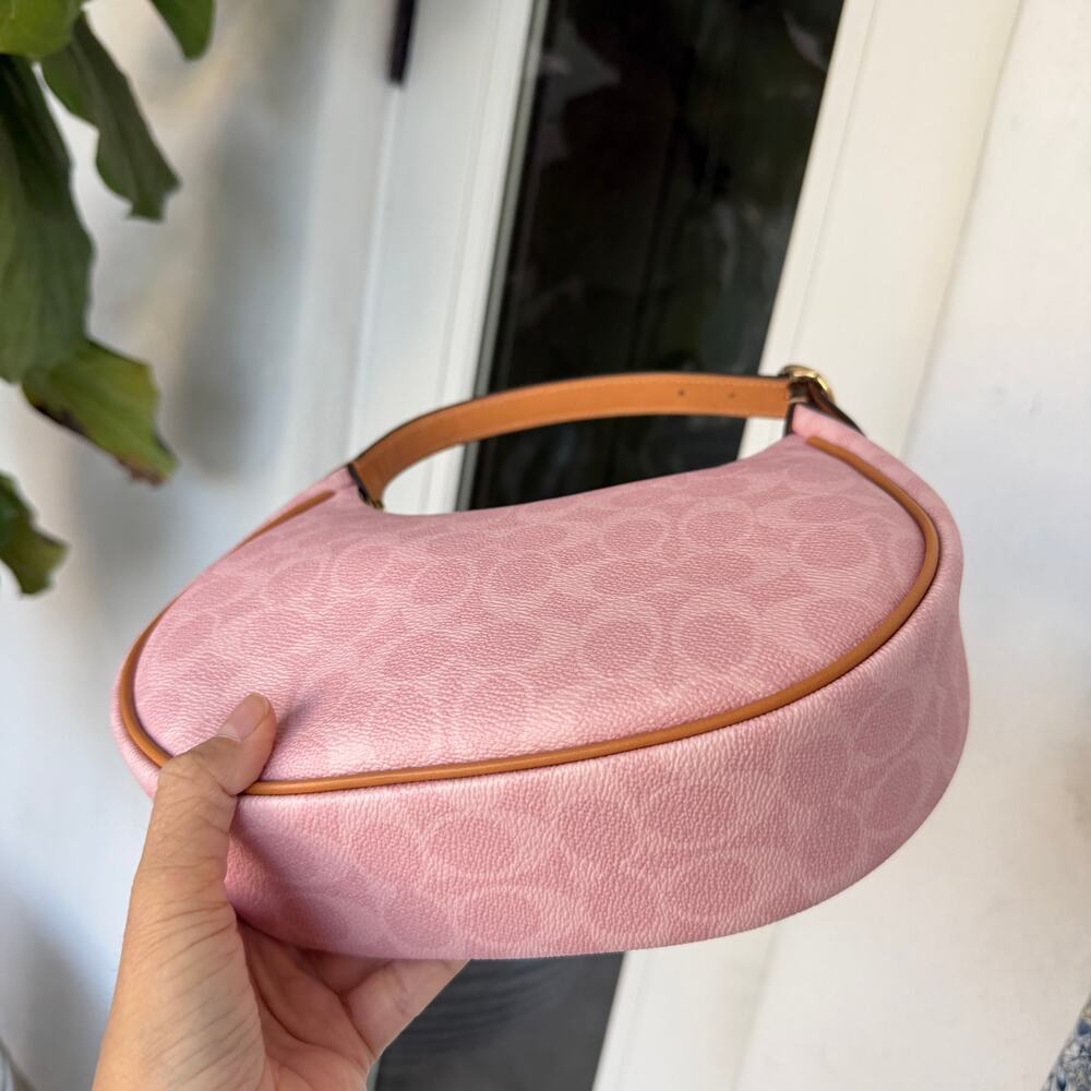 Coach CDW86 Emily Shoulder Bag Signature Canvas With Charms Powder Pink - Picture 15 of 16